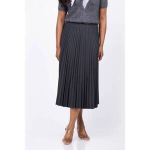 NEW MILLY pleated midi skirt in grey